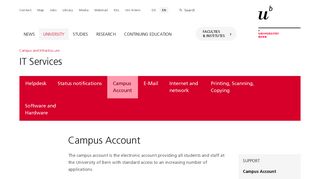 Campus Account - University of Bern - Universität Bern
