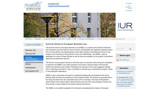 Universität Düsseldorf: Summer School on European Business Law