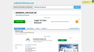 webmail.uni-due.de at WI. Webmail-Login - Website Informer
