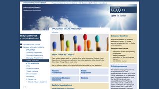 application - online application - an der Universität Duisburg-Essen
