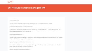 uni freiburg campus management – OJVH