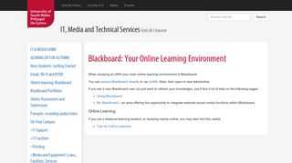 Blackboard - IT, Media and Technical Services, University of South ...