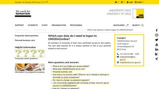 Which user data do I need to logon to UNIGRAZonline ...