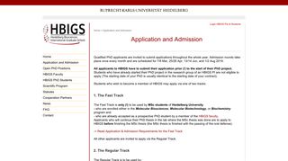 HBIGS Application & Admission