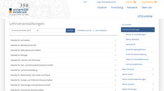 Lehrveranstaltungen - LFU:online - Universität Innsbruck