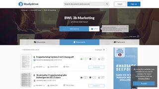 BWL 3b Marketing at Universität Kassel - Studydrive