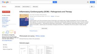 Inflammatory Cardiomyopathy (DCMi) - Pathogenesis and Therapy