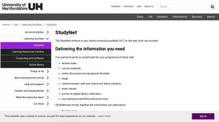 University of Hertfordshire | StudyNet
