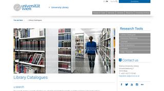 Library Catalogues - Vienna University Library - Universität Wien
