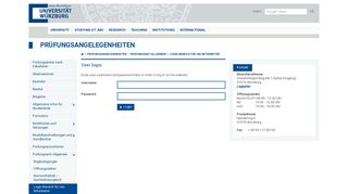 Login-Bereich für Uni-Mitarbeiter - Uni Würzburg