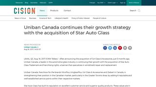 CNW | Uniban Canada continues their growth strategy with the ...