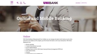 Online Banking | Mobile Banking | Electronic Banking in MA | UniBank