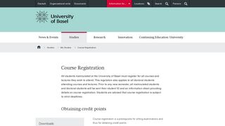 Course Registration | University of Basel