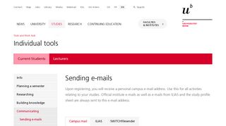 Sending e-mails - University of Bern - Universität Bern