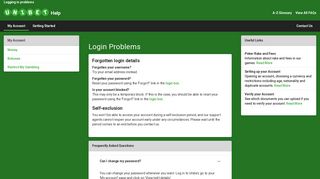 Logging in problems - Unibet