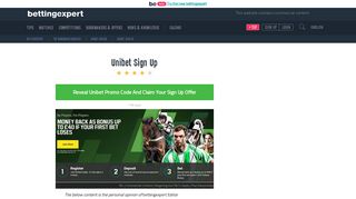 Unibet Sign Up Promo Code - Up to £40 money back - bettingexpert