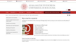 My e-mail for students — University of Bologna