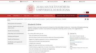 Studenti Online — University of Bologna - Unibo