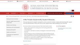 Il Mio Portale Studenti (My Student Website) — University of ... - Unibo