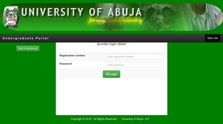 Login As Returning Student - UniAbuja portal - University of Abuja