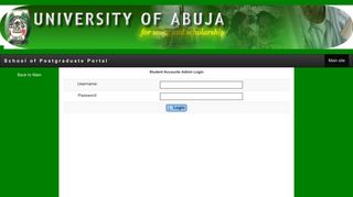 user login - Postgraduate Portal - University of Abuja