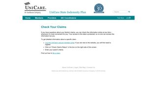 UniCare State Indemnity Plan - Check Your Claims
