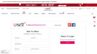 Create New Customer Account | UNice.com
