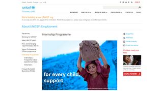 Internship Programme | About UNICEF: Employment | UNICEF