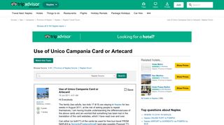 Use of Unico Campania Card or Artecard - Naples Forum - TripAdvisor