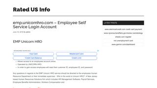 emp.unicornhro.com - Employee Self Service Login Account