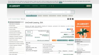 UniCredit Leasing, SIA, 40003423085 - company data