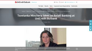 Tsvetanka Mincheva takes on Retail Banking at UniCredit Bulbank