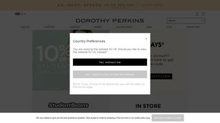 Student Discount - Dorothy Perkins