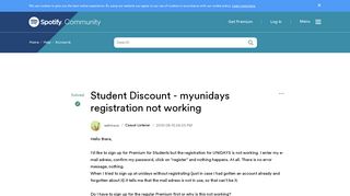 Solved: Student Discount - myunidays registration not work ...