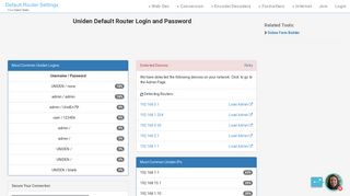 Uniden Default Router Login and Password - Clean CSS