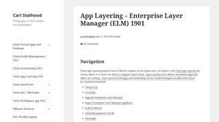 App Layering – Enterprise Layer Manager (ELM) 1901 – Carl Stalhood