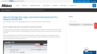 How to Change the Login username and password of a Ubiquiti ...