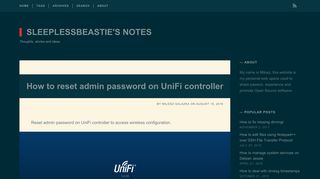 How to reset admin password on UniFi controller