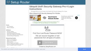 Login to Ubiquiti UniFi Security Gateway Pro 4 Router - SetupRouter