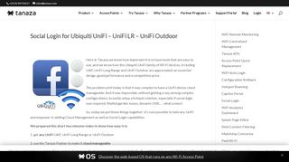Social Login for Ubiquiti UniFi - UniFi LR - UniFi Outdoor - Tanaza