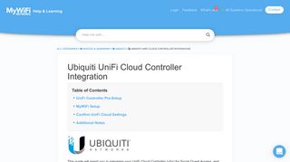 MyWiFi Networks | Platform Support - Ubiquiti UniFi Cloud Controller ...