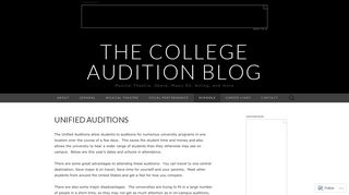 Unified Auditions | The College Audition Blog