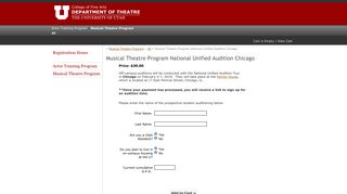 Musical Theatre Program National Unified Audition Chicago - UMarket