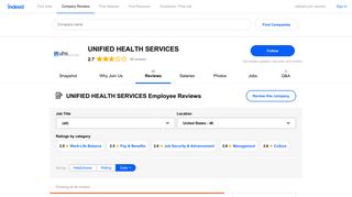 Working at UNIFIED HEALTH SERVICES: Employee Reviews | Indeed ...