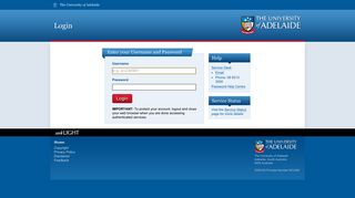 The University of Adelaide - Login - Unified