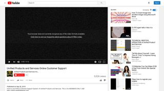 Unified Products and Services Online Customer Support - YouTube