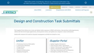 Design and Construction Task Submittals | HRSD.com