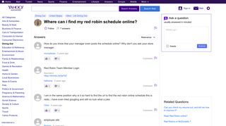 where can i find my red robin schedule online? | Yahoo Answers