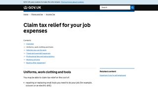Claim tax relief for your job expenses: Uniforms, work clothing ... - Gov.uk