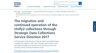 The migration and continued operation of the Unify2 collections ...